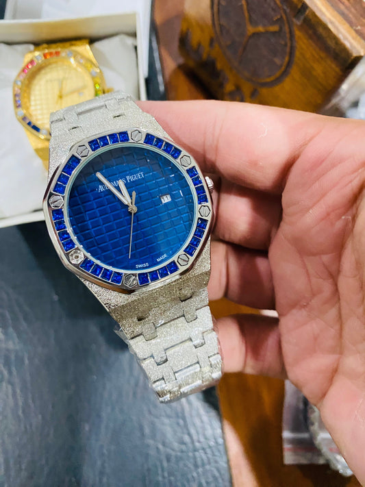 AP Stone Model Silver Blue With Date Function