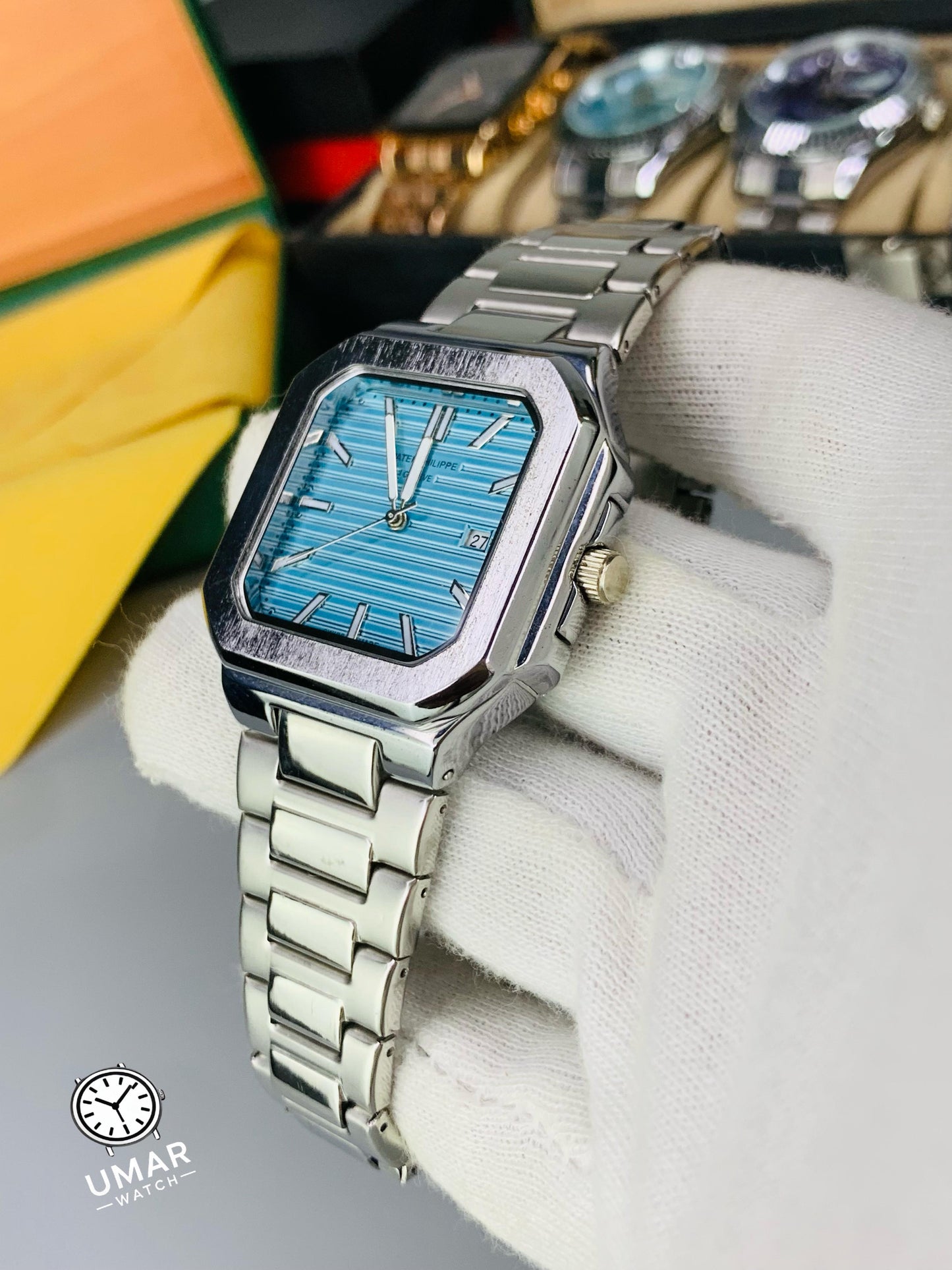 Premium Men’s Square Case Wrist Watch