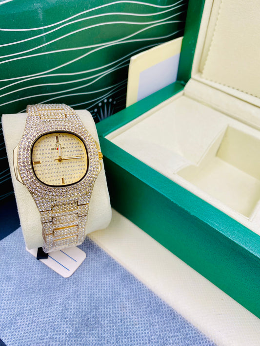 Full Golden Luxary Dimond Set with Date Function